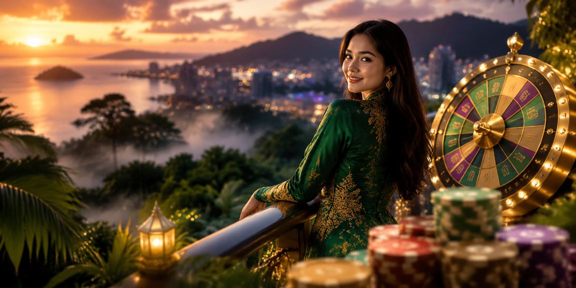 Suasana hiburan Hari Raya di Kota Kinabalu dengan permainan roulette tempatan